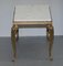 French Brass Framed Side Tables with Italian Marble Tops, 1900s, Set of 2 4