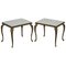 French Brass Framed Side Tables with Italian Marble Tops, 1900s, Set of 2, Image 1