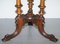 Victorian Burr Walnut Tripod Side Table with Pillarded Base & Ornate Carving 8