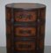 Fully Restored Oval Tallboy Chest of Drawers in Hand Dyed Brown Leather 6