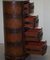 Fully Restored Oval Tallboy Chest of Drawers in Hand Dyed Brown Leather 19