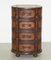 Fully Restored Oval Tallboy Chest of Drawers in Hand Dyed Brown Leather 3