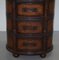 Fully Restored Oval Tallboy Chest of Drawers in Hand Dyed Brown Leather 7
