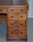 Antique Victorian English Double Sided Twin Pedestal Kneehole Desk in Oak with 18 Drawers 5