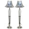 Tall Machine Age Polished Chrome-Plated Table Lamps, 1930s, Set of 2 1