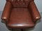 Brown Leather Chesterfield Captain's Armchair 6