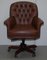 Brown Leather Chesterfield Captain's Armchair, Image 12