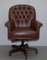 Brown Leather Chesterfield Captain's Armchair, Image 3