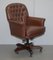 Brown Leather Chesterfield Captain's Armchair, Image 2