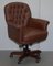 Brown Leather Chesterfield Captain's Armchair 11