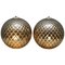 Kugelförmige Tischlampen aus Muranoglas mit Diamantschliff in Silber, 2 . Set 1