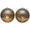 Spherical Diamond Cut Murano Glass Table Lamps in Silver, Set of 2 1