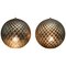 Lámparas de mesa esféricas de cristal de Murano de talla diamante en dorado. Juego de 2, Imagen 1