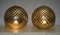 Lámparas de mesa esféricas de cristal de Murano de talla diamante en dorado. Juego de 2, Imagen 2