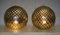 Spherical Diamond Cut Murano Glass Table Lamps in Gold, Set of 2 2