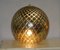 Lámparas de mesa esféricas de cristal de Murano de talla diamante en dorado. Juego de 2, Imagen 5