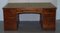 Victorian 4-Sided Pedestal Desk in Flamed Hardwood & Green Leather, Image 15