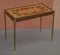 Antique French Regency Bronze & Pressed Flower Nesting Tables, 1920s, Set of 3 4