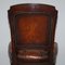 Chesterfield Brown Leather and Hardwood Dining Chairs, Set of 5 14