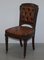 Chesterfield Brown Leather and Hardwood Dining Chairs, Set of 5 16