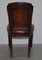 Chesterfield Brown Leather and Hardwood Dining Chairs, Set of 5 13