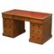 Antique Pollard Oak Partner Desk in Oxblood Leather from Howard & Sons, 1880s 1