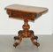 Early Victorian Walnut Side Table with Ornately Carved Base & Legs 3