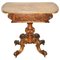Early Victorian Walnut Side Table with Ornately Carved Base & Legs, Image 1