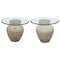 Large Pottery Urn Pots Lamp Tables with Glass Tops, Set of 2 1