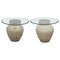 Large Pottery Urn Pots Lamp Tables with Glass Tops, Set of 2, Image 1