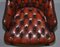 Butaca Chesterfield de cuero marrón de Harrods, Imagen 7