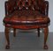 Chesterfield Captain's Brown Leather Armchair from Harrods 10