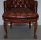 Chesterfield Captain's Brown Leather Armchair from Harrods, Image 10