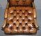 Art Nouveau Chesterfield Brown Leather Armchairs, Set of 2 16