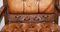 Butacas Chesterfield modernistas de cuero marrón. Juego de 2, Imagen 6