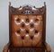 Art Nouveau Chesterfield Brown Leather Armchairs, Set of 2 4