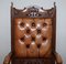 Fauteuils Chesterfield Art Nouveau en Cuir Marron, Set de 2 4