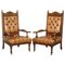 Poltrone Chesterfield Art Nouveau in pelle marrone, set di 2, Immagine 1