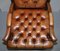 Art Nouveau Chesterfield Brown Leather Armchairs, Set of 2 7