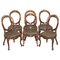 Victorian Hand Carved Medallion Back Dining Chairs, Set of 6 1