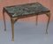 Green Marble Top Side Tables with Bronzed Frames, Set of 2 2