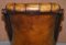 Butaca Chesterfield victoriana antigua de cuero marrón, Imagen 18