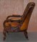 Early Victorian Chesterfield Brown Leather Armchair, Image 19