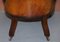 Butaca Chesterfield victoriana antigua de cuero marrón, Imagen 17