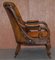 Early Victorian Chesterfield Brown Leather Armchair 12