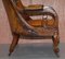 Butaca Chesterfield victoriana antigua de cuero marrón, Imagen 13