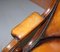 Butaca Chesterfield victoriana antigua de cuero marrón, Imagen 7