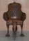 Anglo Indian Hand Carved Peacock Armchairs, 1880s, Set of 2, Image 3