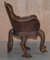 Anglo Indian Hand Carved Peacock Armchairs, 1880s, Set of 2, Image 10