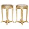 French Empire Louis XVII Giltwood Marble Jardinière Bust Stands, Set of 2 1
